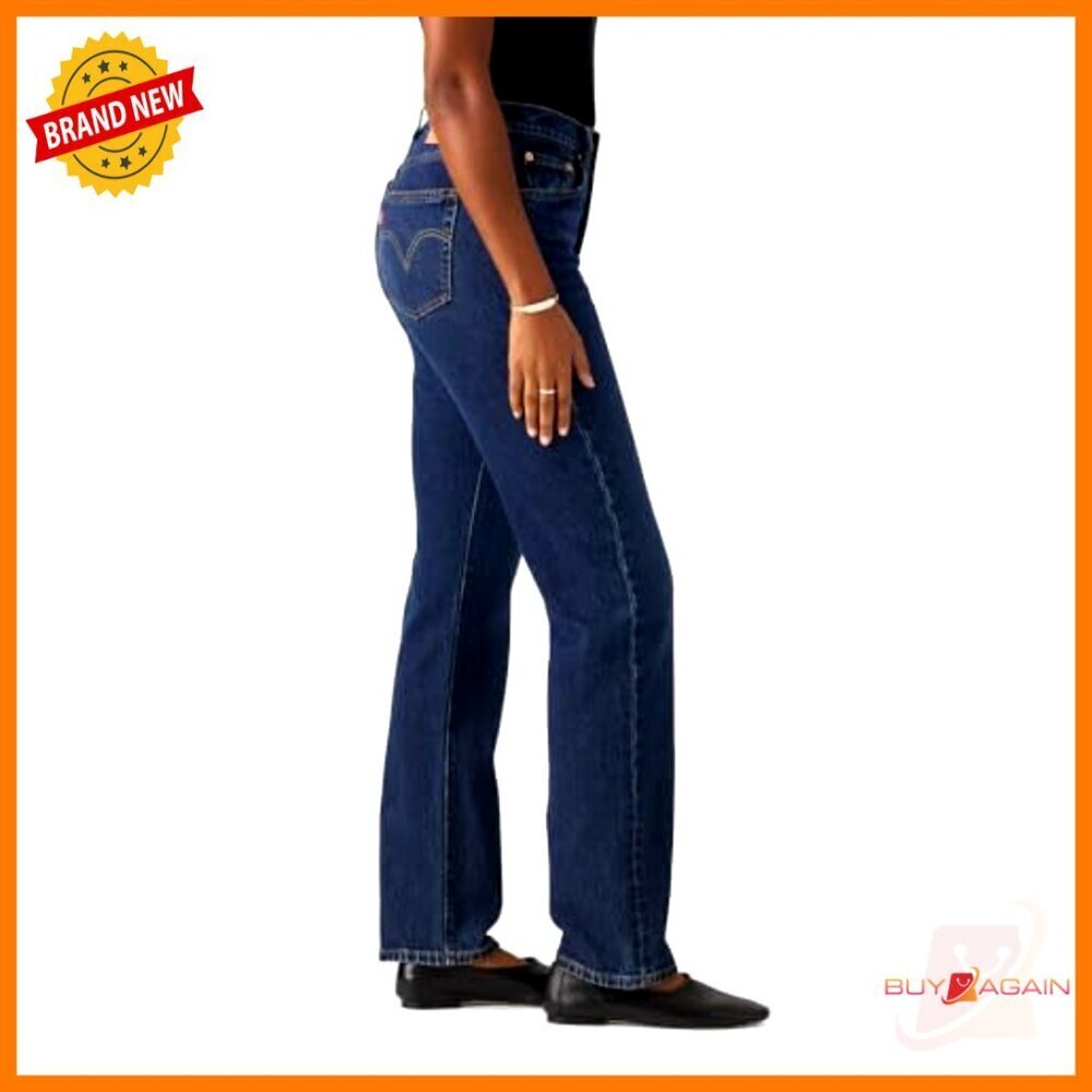 Curve Fit Straight Leg Jeans, 30" Inseam, Stretch Denim - Picture 4 of 4